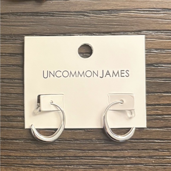 NEW Uncommon James Silver Dewdrop Hoop Earrings - Picture 5 of 5